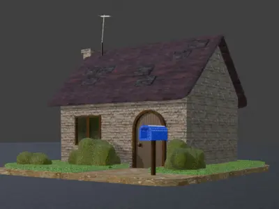 Stylized House - Game 3D Model Low-poly 3D model
