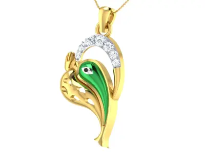 light weight yellow gold  diamond pendent -ZA PN 2121-B-CH 85 3D print model