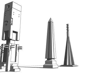 Lost Civilizations 3 Column Kit Low-poly 3D model