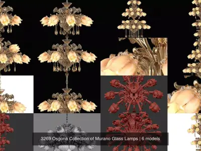 3269 Osgona Collection of Murano Glass Lamps 3D Model Pack