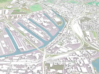 Cityscape Neuss Germany 3D model