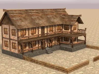 Medieval house fifteen 2 Low-poly 3D model