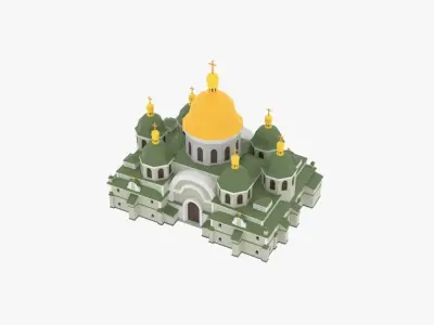 Christian Church01 3D Model Low-poly 3D model