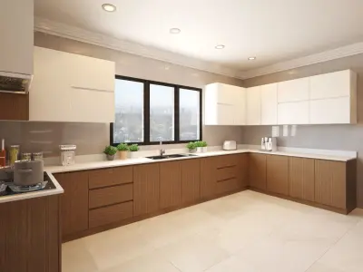 kitchen interior scene  Low-poly 3D model