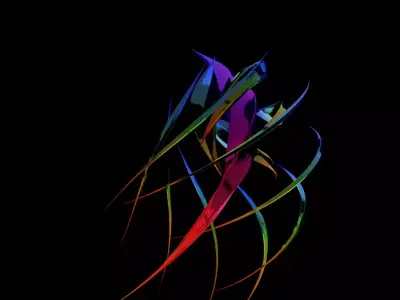 Crystal colorful abstract design 3D model