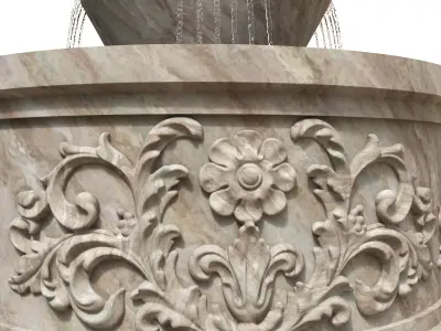 Classic Stone Fountain and Fire pit 3D model