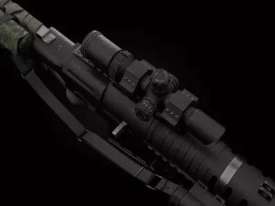 K90 Enforcer Tactical Sci-Fi Assault Rifle with 4K Texture Low-poly 3D model