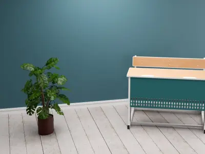 Desk and Bench Free 3D model