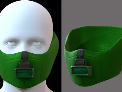 Gas mask helmet 3d model scifi Low-poly  Low-poly 3D model 209