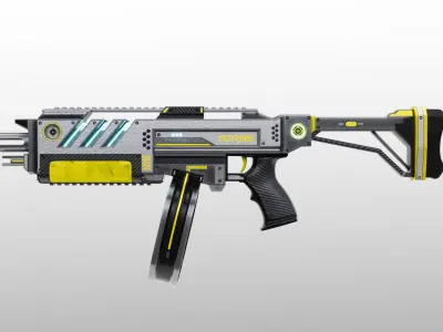 Sci-Fi Shotgun Low-poly 3D model