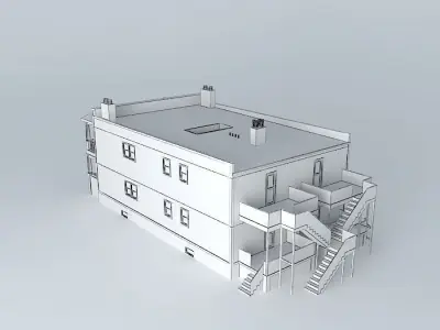 4 - Plex two story house Free 3D model