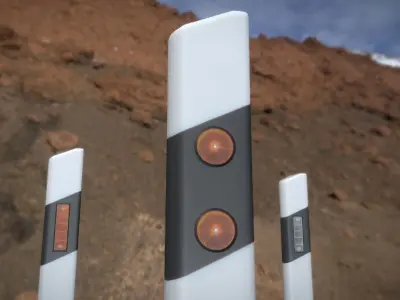 Roadside posts low-poly Low-poly 3D model