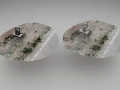 Roadside piller photoscan retopo model 3D model