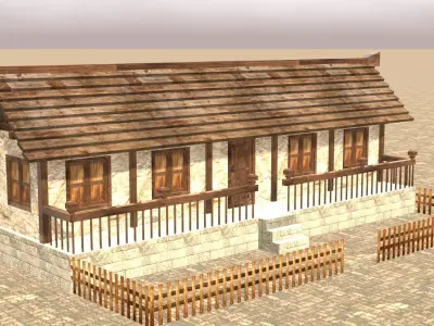 Fantasy Low Poly Medieval House Pack for RPG Environments Low-poly 3D model