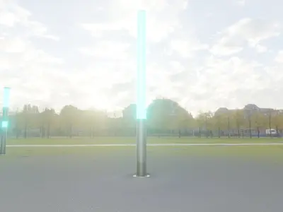 Low-Poly Basic Light Column 13 - Street Light Set-9 Low-poly 3D model