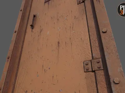 Prison cell door Low-poly 3D model