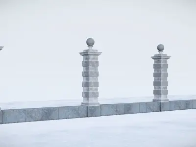 classic fence PIERS FOR GATES 3D model order