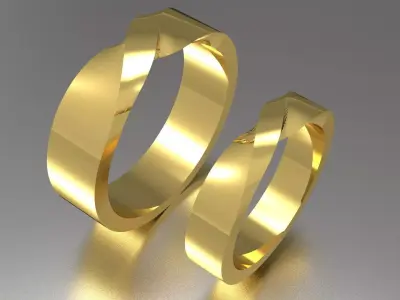 couple ring set cr0004 3D print model
