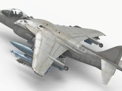  Light Attack Jet with Glide Bomb and Pods Gray 