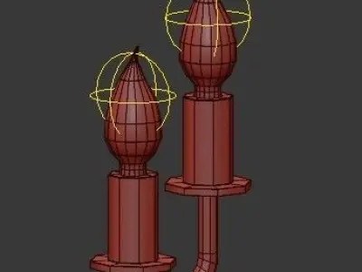 Untitled gold chandelier with six candle lights 3D model