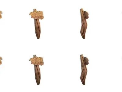 Guidepost Pack 0-9 Low-poly 3D model