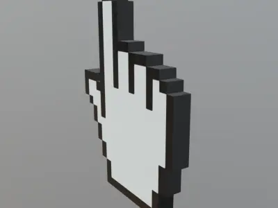 Cursor Hand Low-poly 3D model