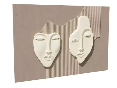 Wall decore faces 3D model