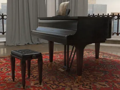Grand Piano 1K to 8K 3D model