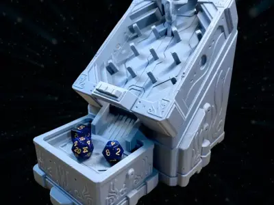 Alien Threat Dice Tower for Tabletop RPGs and Board Games 3D print model