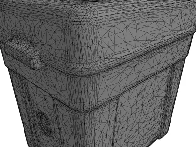 Retrofuturistic Industrial Storage Container Low-poly 3D model