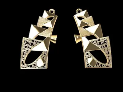  gold set ring earing pandent 3D print model