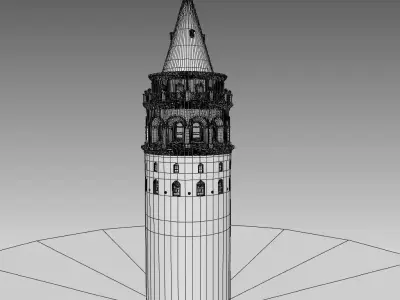 3D Galata Tower 3D model