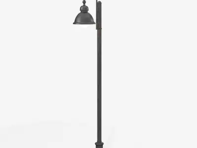 Floor Mounted Metal Street Light Pole PBR 3D model