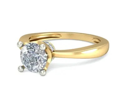 Yellow gold diamond ring-VJR49 3D print model