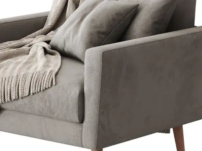 West Elm Oliver Fabric Sofa 3D model