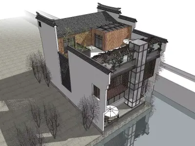 Bed and Breakfast - Huizhou architecture 3D model