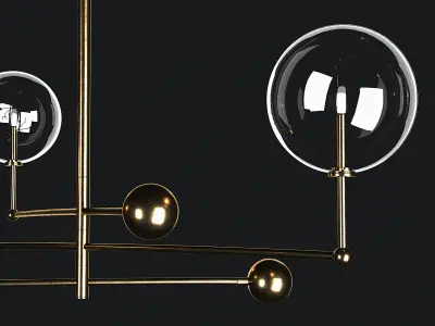 RESTORATION HARDWARE GLASS GLOBE MOBILE CHANDELIER 46 3D model