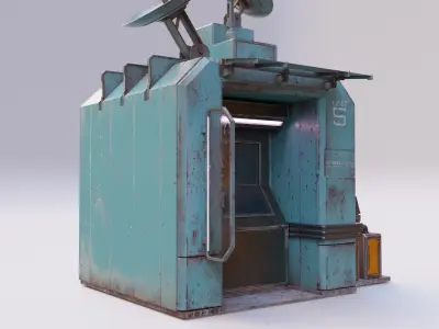 Cyberpunk City Assets - 01 The ATM Low-poly 3D model