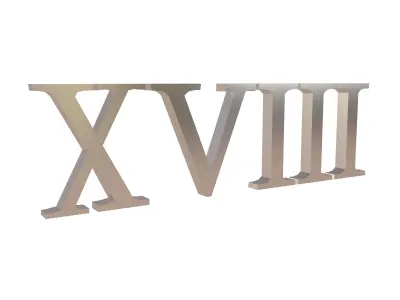 Roman Numerals 18 v1 003 Low-poly 3D model