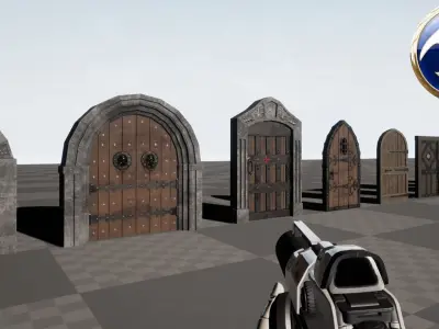 Medieval Door Pack 25 X Unique Doors Low-poly 3D model