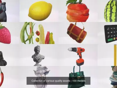Collection of various quality assets 3D Model Pack