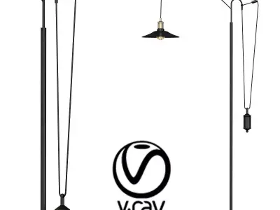 Loft Cone Pendant Balance Floor Lamp 3D model