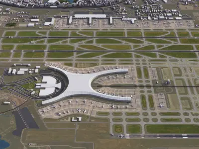 Chongqing - Jiangbei 3D Airport  Low-poly 3D model