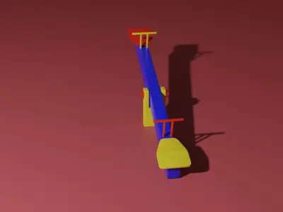 Playground Seesaw Low-poly 3D model
