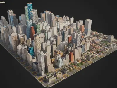Realistic City S4 MAYA Low-poly 3D model
