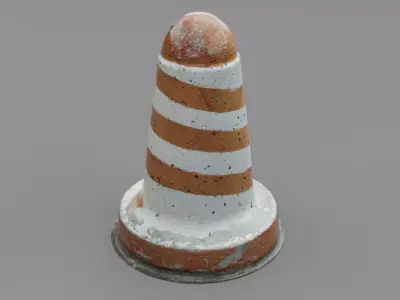 Concrete road bollard 03 Low-poly 3D model