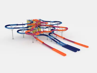 Collection Waterpark Slide 3 3D Model Pack