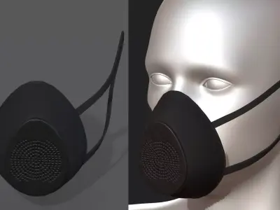 Gas mask helmet respirator plastic  Low-poly 3D model