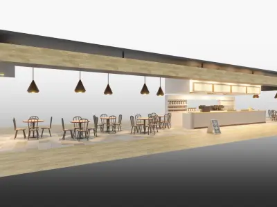 lowpoly cafe 3D model