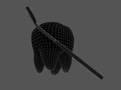 Dental Care Icon v1 002 Low-poly 3D model